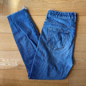 Mother HW Double Looker Ankle Fray Jeans – Light Blue, Size 29